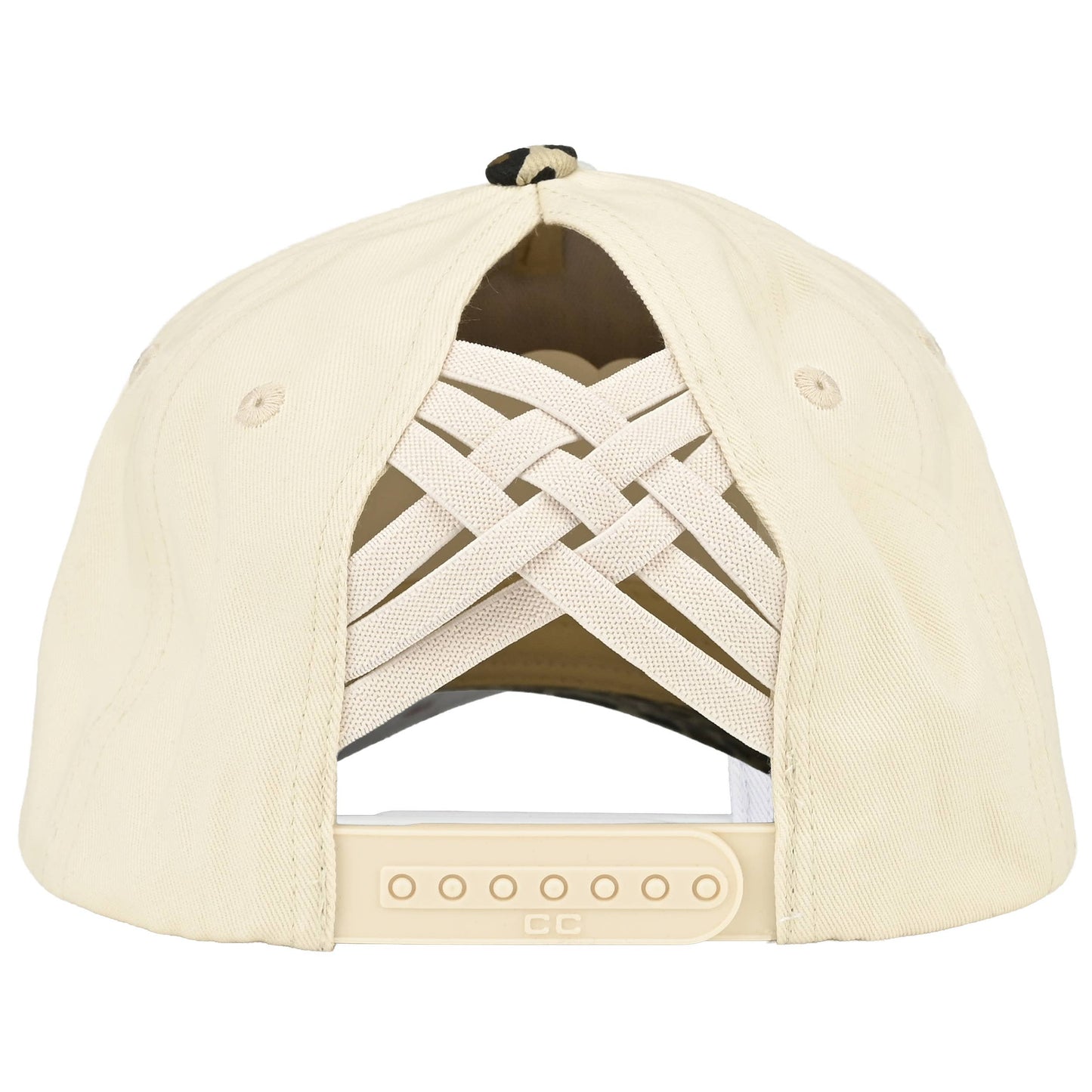 Leopard Criss-Cross Back Ponytail Hat