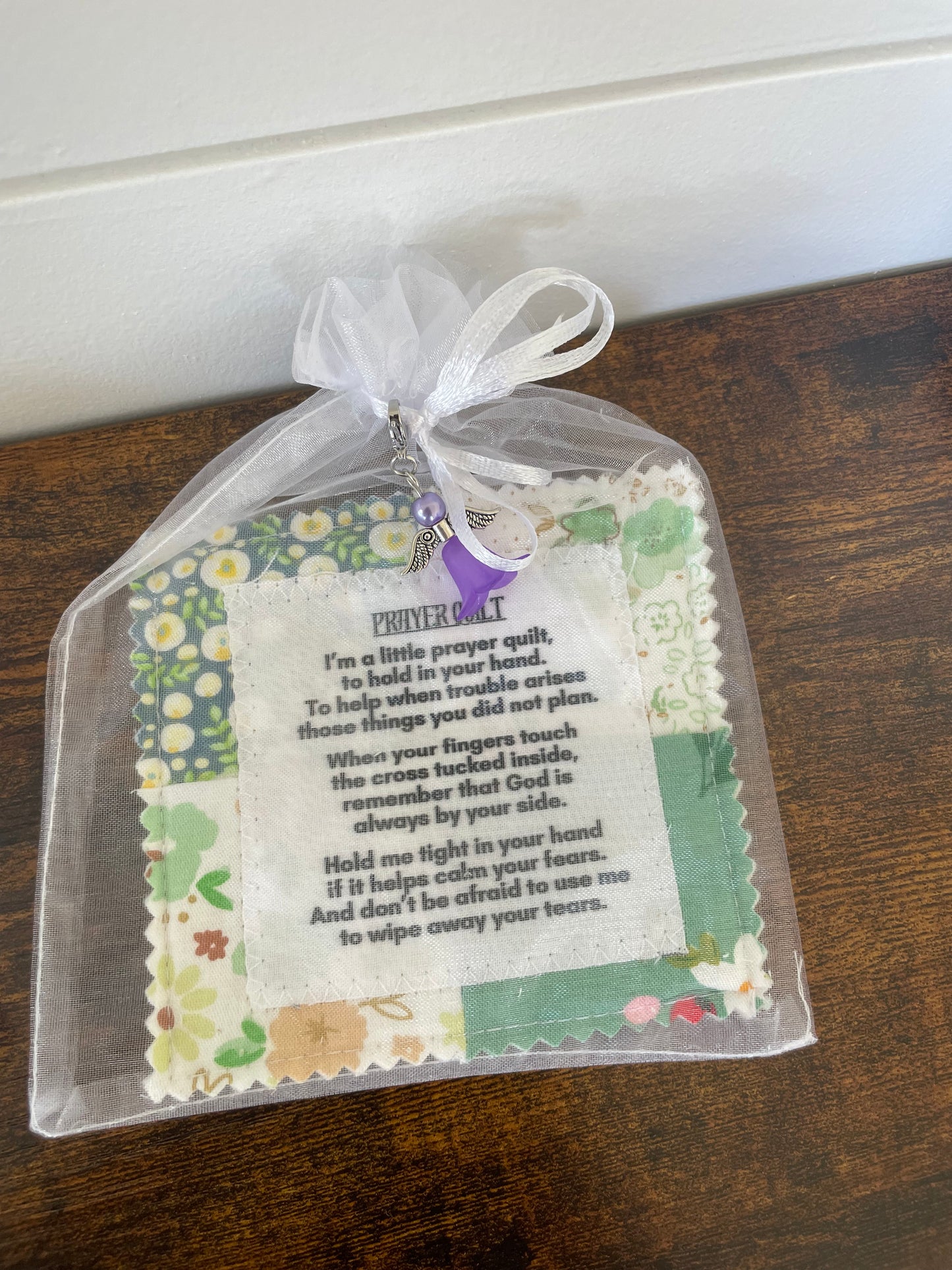 Handmade Quilted Pocket Prayer Quilt- Mystery Fabric