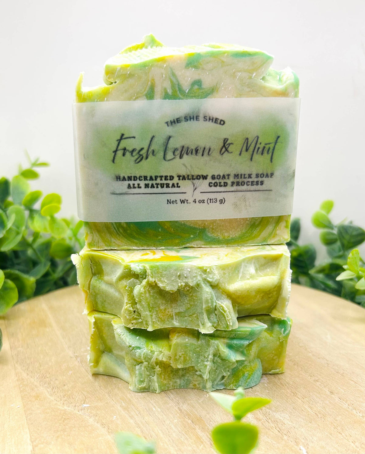 Fresh Lemon & Mint Tallow Goat Milk Soap