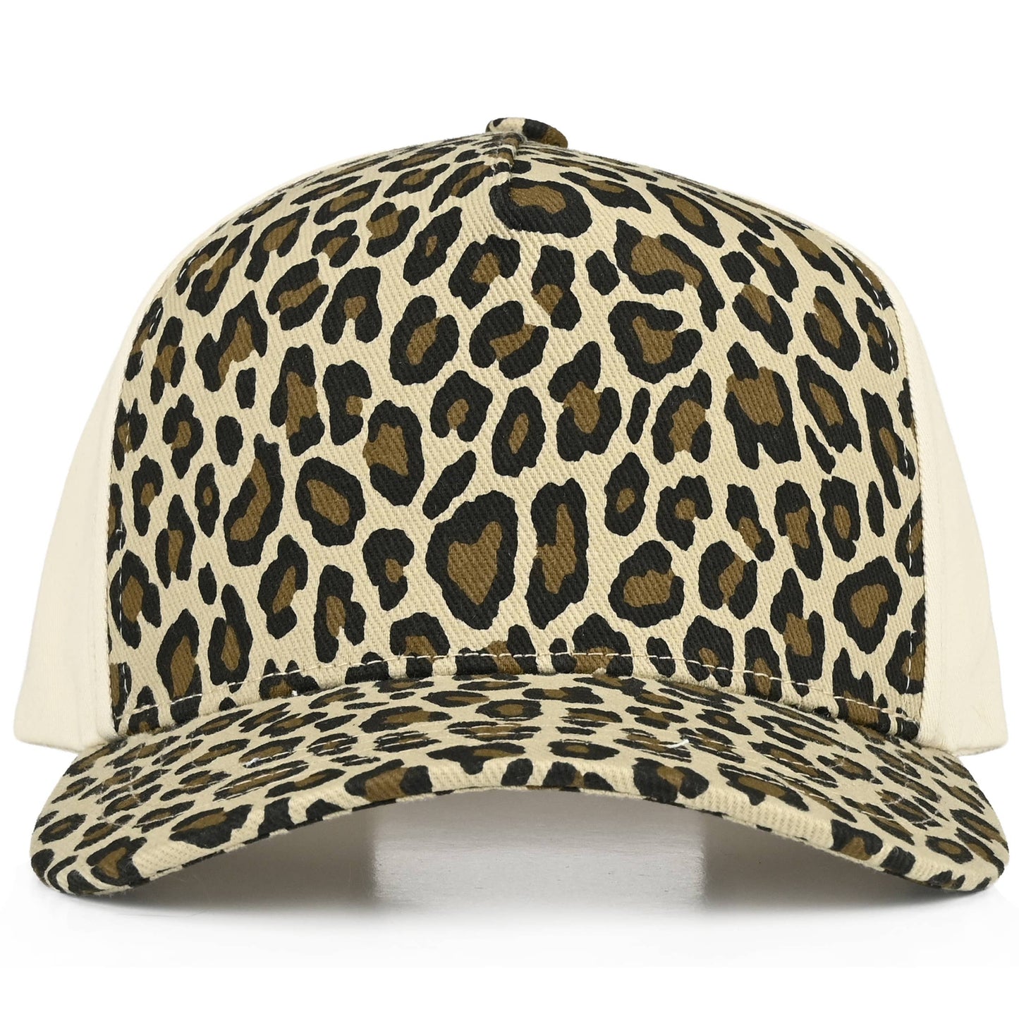 Leopard Criss-Cross Back Ponytail Hat