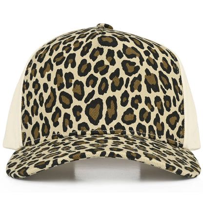 Leopard Criss-Cross Back Ponytail Hat
