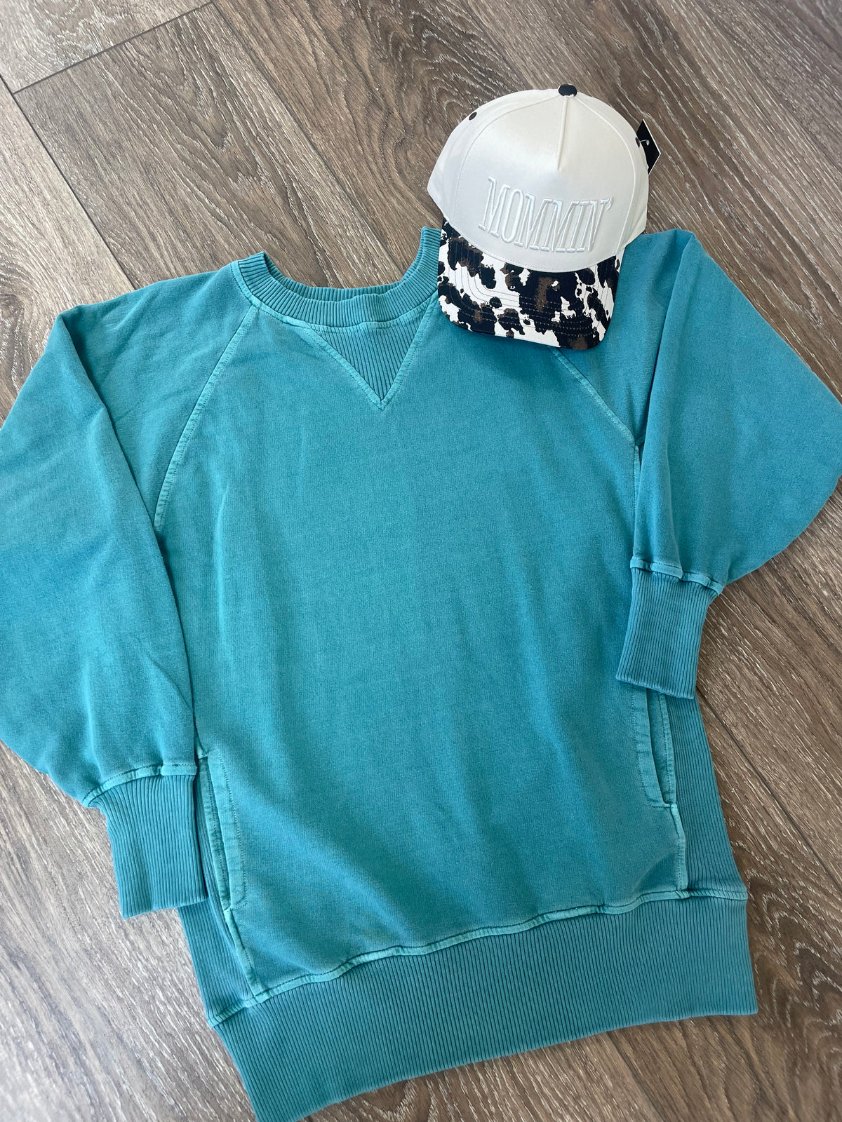 Cadet Blue Pullover with Pockets