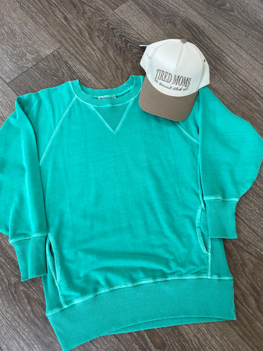 Kelly Green Pullover with Pockets