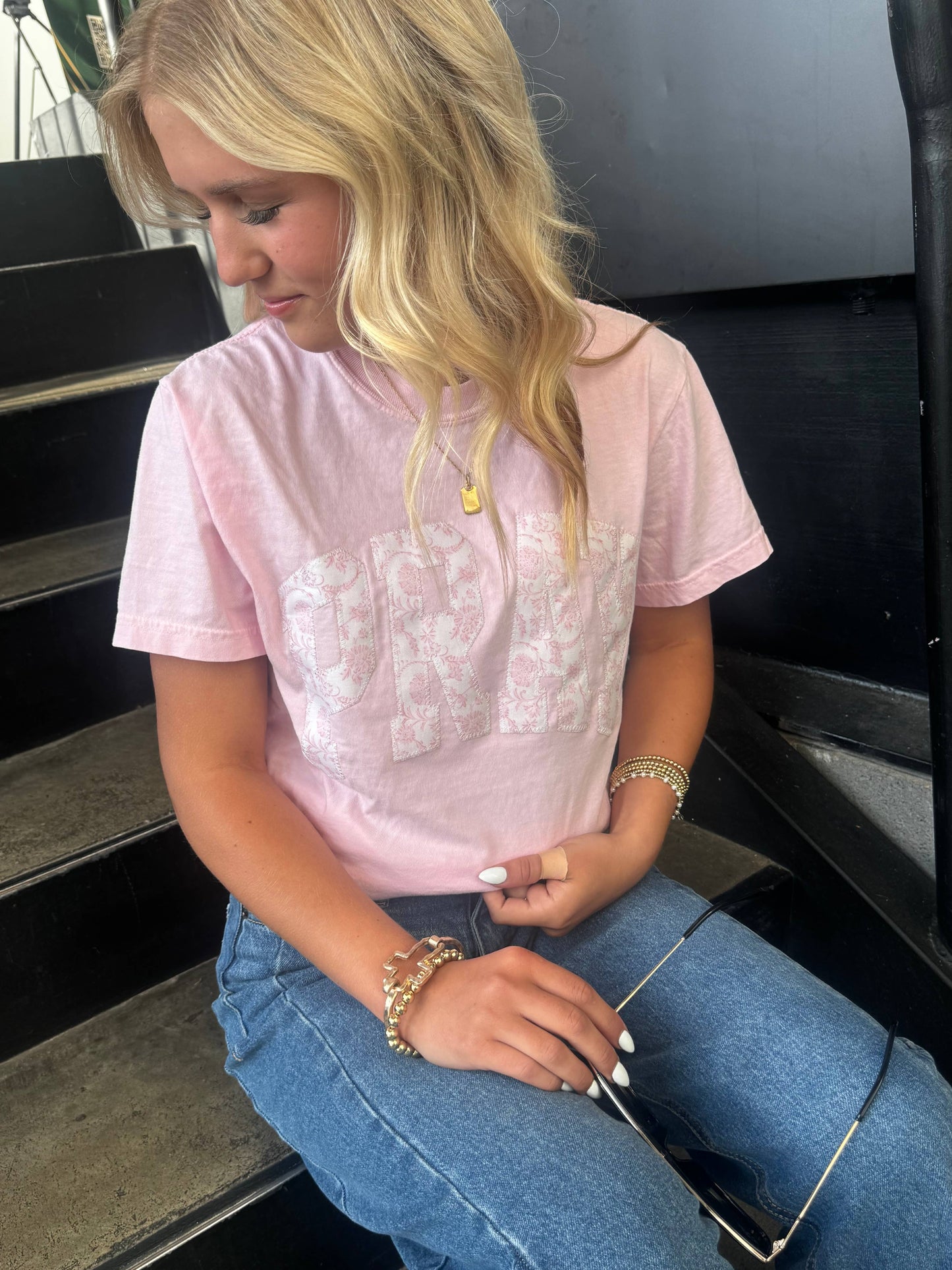 Pink Floral Pray Short Sleeve 