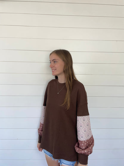 Brown Colorblock Long Sleeve