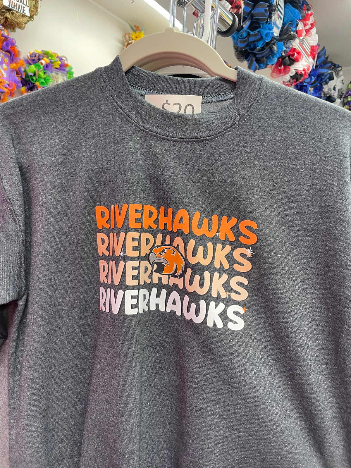 Riverhawks youth large Crewneck