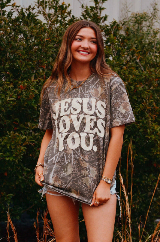 Jesus Loves You Camo Shirt