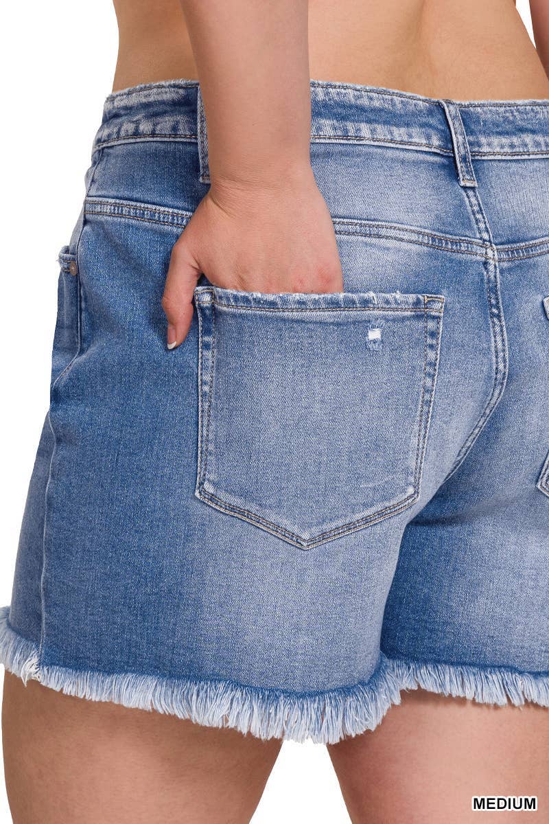 Mid Rise Jean Shorts