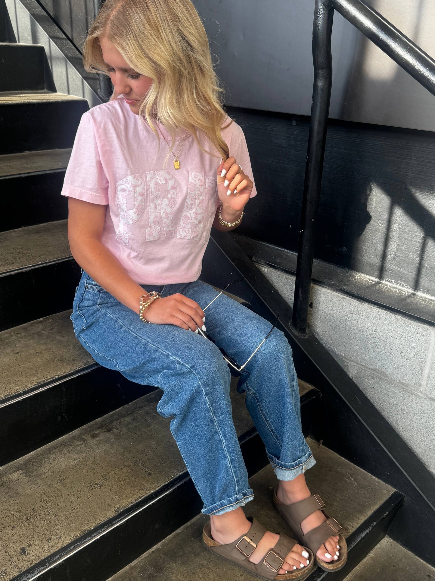 Pink Floral Pray Short Sleeve 