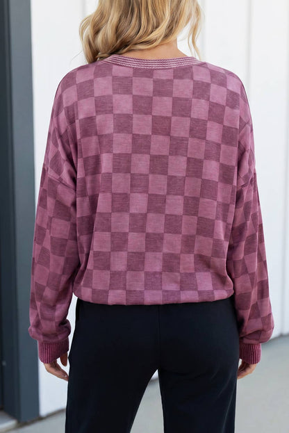 Checkered Pullover Top
