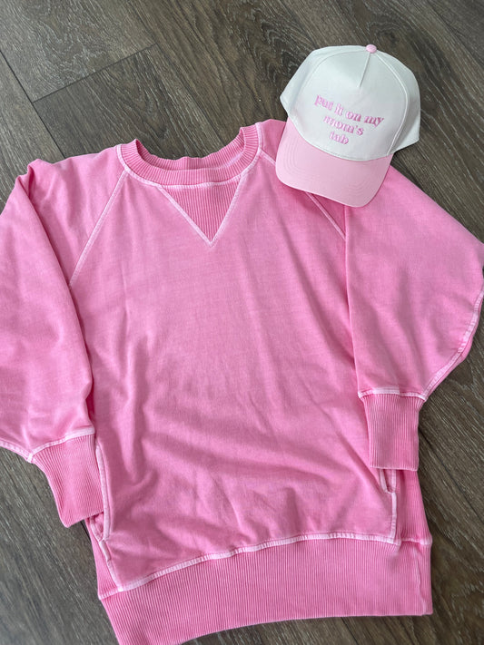 Pink Pullover with Pockets