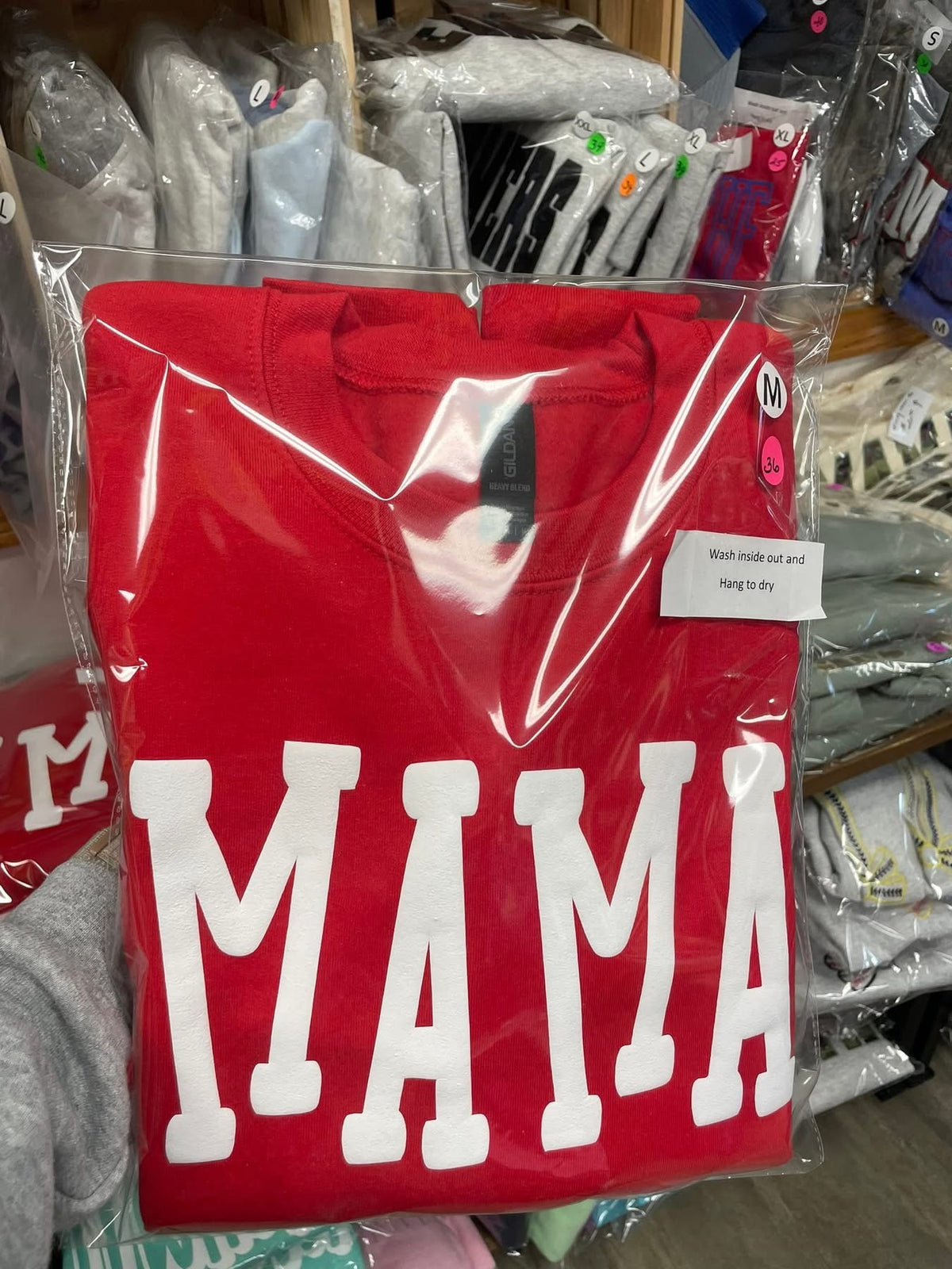 Mama red puff crewneck