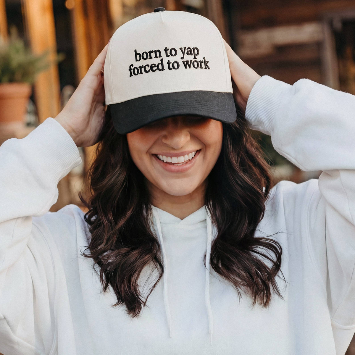 Born to yap embroidered hat