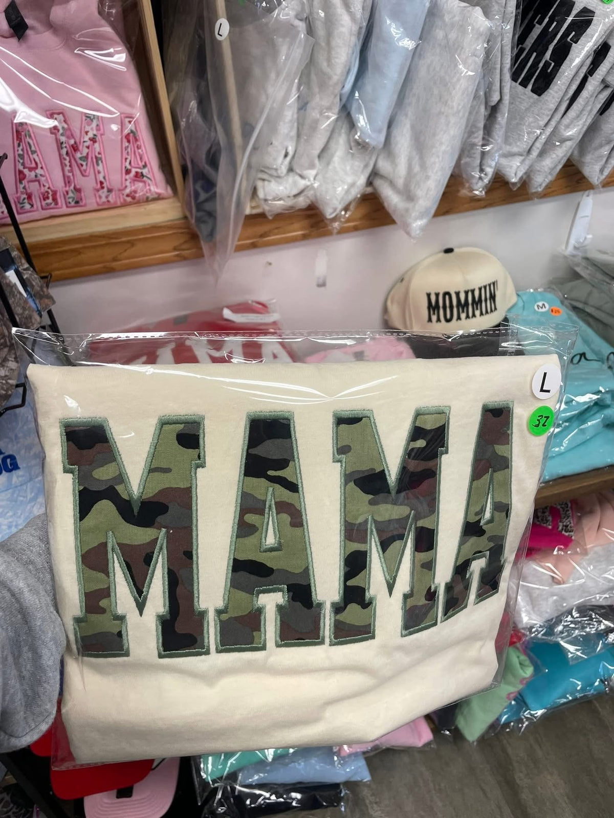 Mama Camo Embroidered Shirt