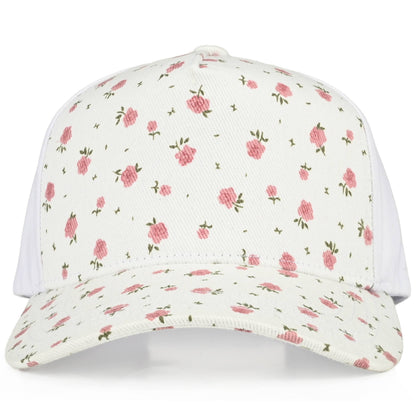 Floral Pattern Ponytail Hat