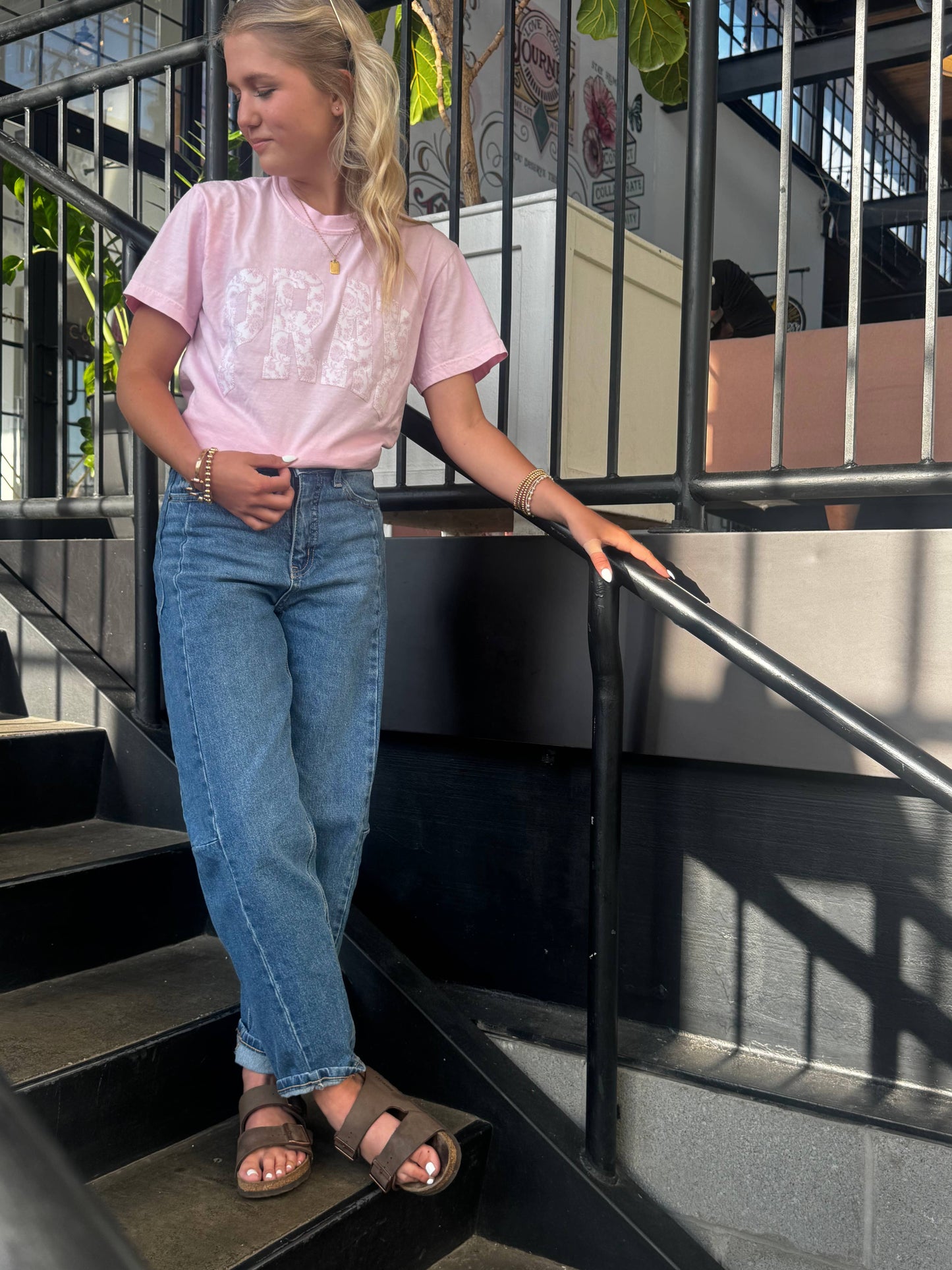 Pink Floral Pray Short Sleeve 