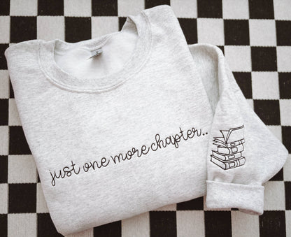 Just One More Chapter Embroidered Crewneck