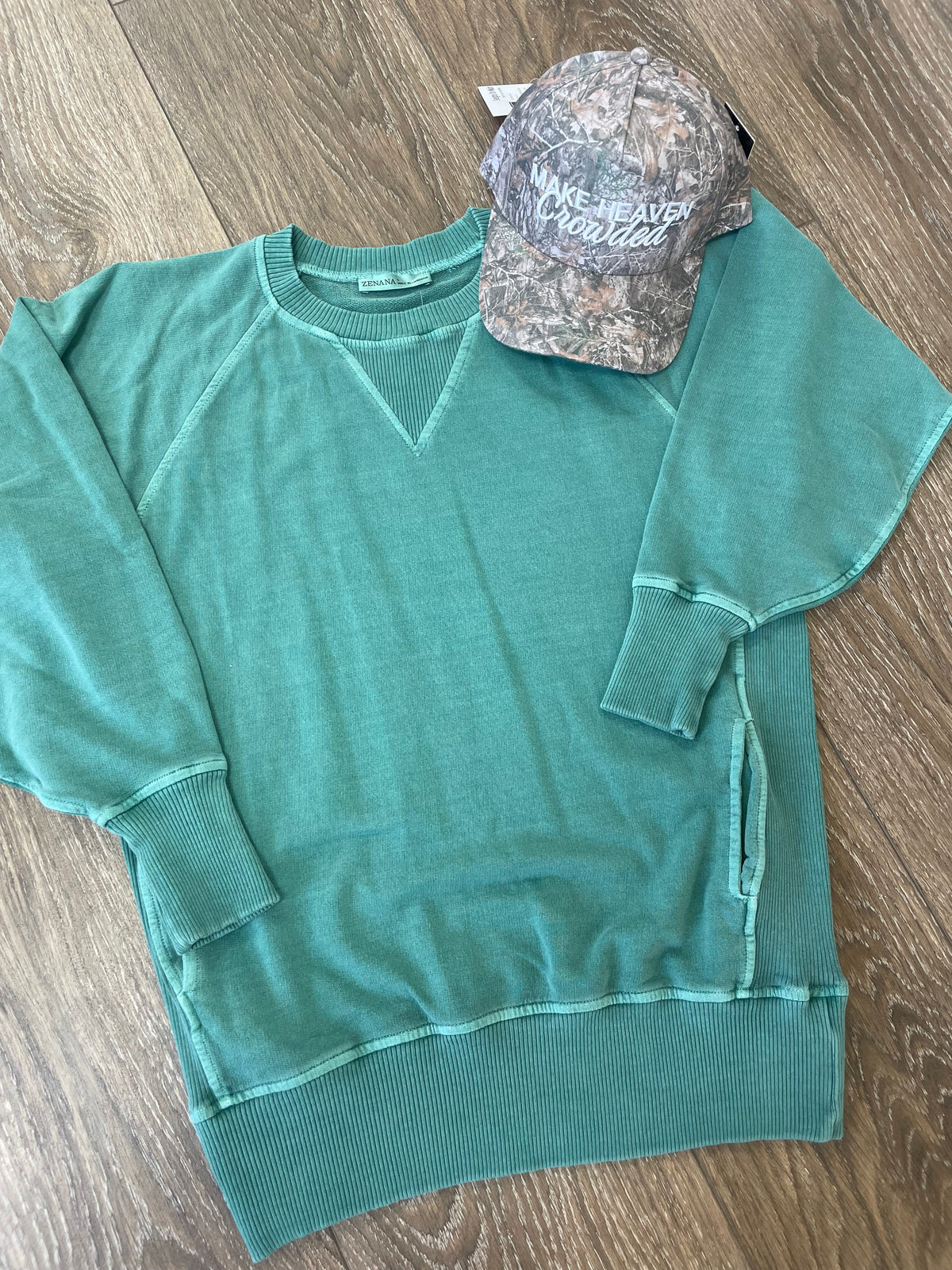Sea Green Pullover with Pockets