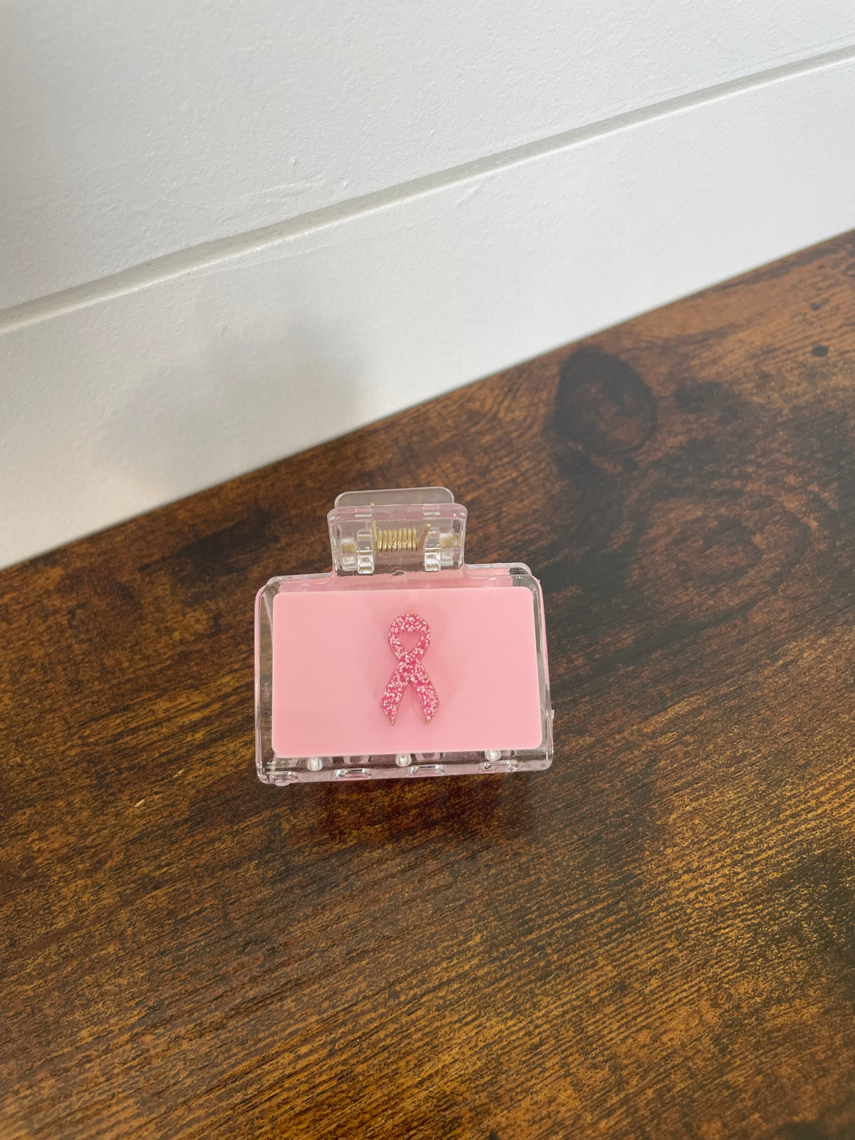 Breast cancer awareness hair clip