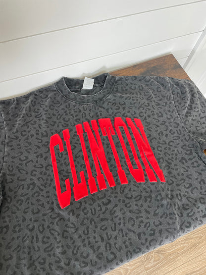 Clinton Black Leopard Puff Shirt