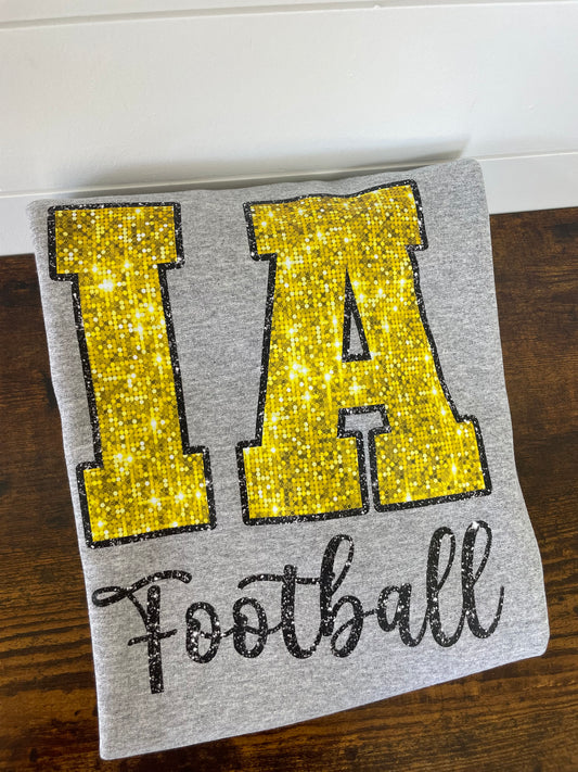 IA football grey crewneck