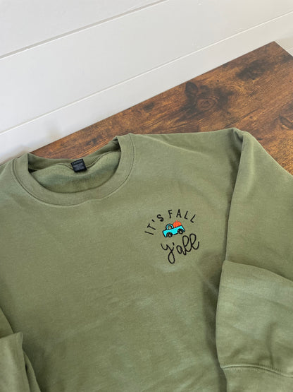 It's Fall Y’all Truck Embroidered Crewneck