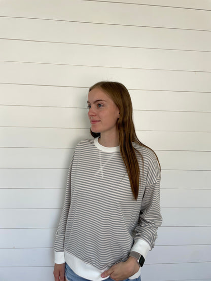 Grey Striped Pullover