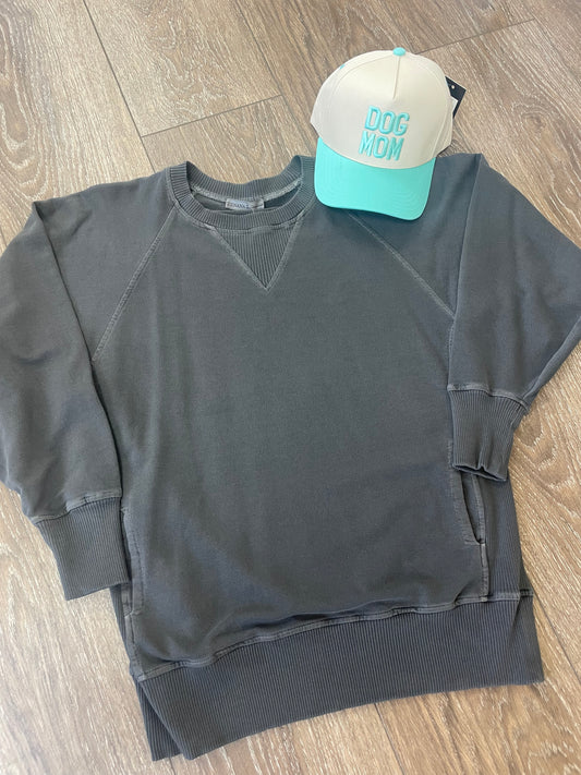 Dark Grey Pullover with Pockets