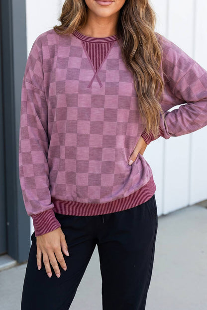 Checkered Pullover Top