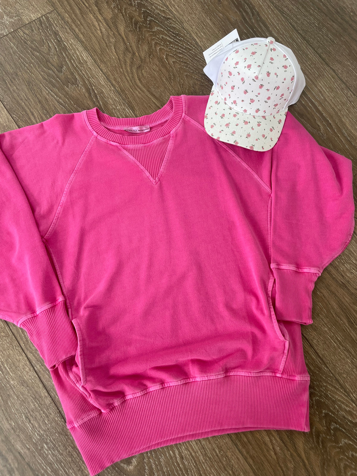 Bright Pink Pullover with Pockets