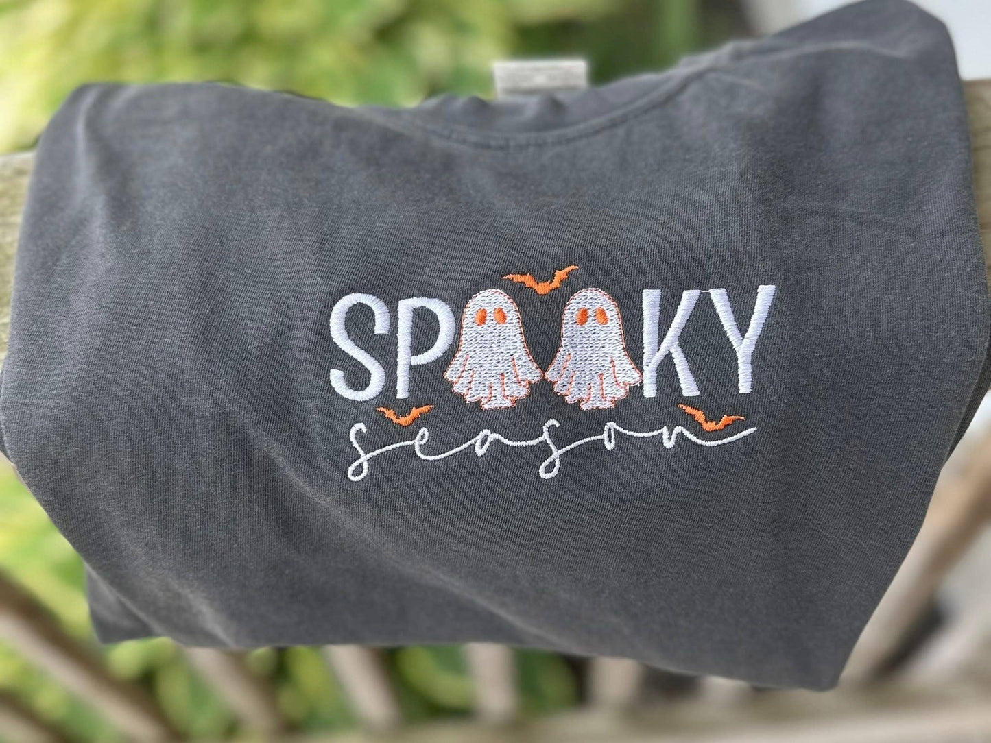Halloween Spooky Season Embroidered Shirt