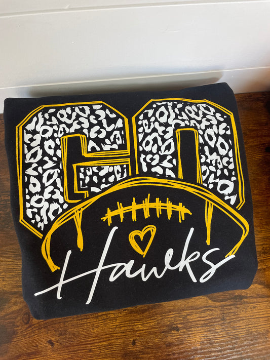Go hawks football leopard Crewneck