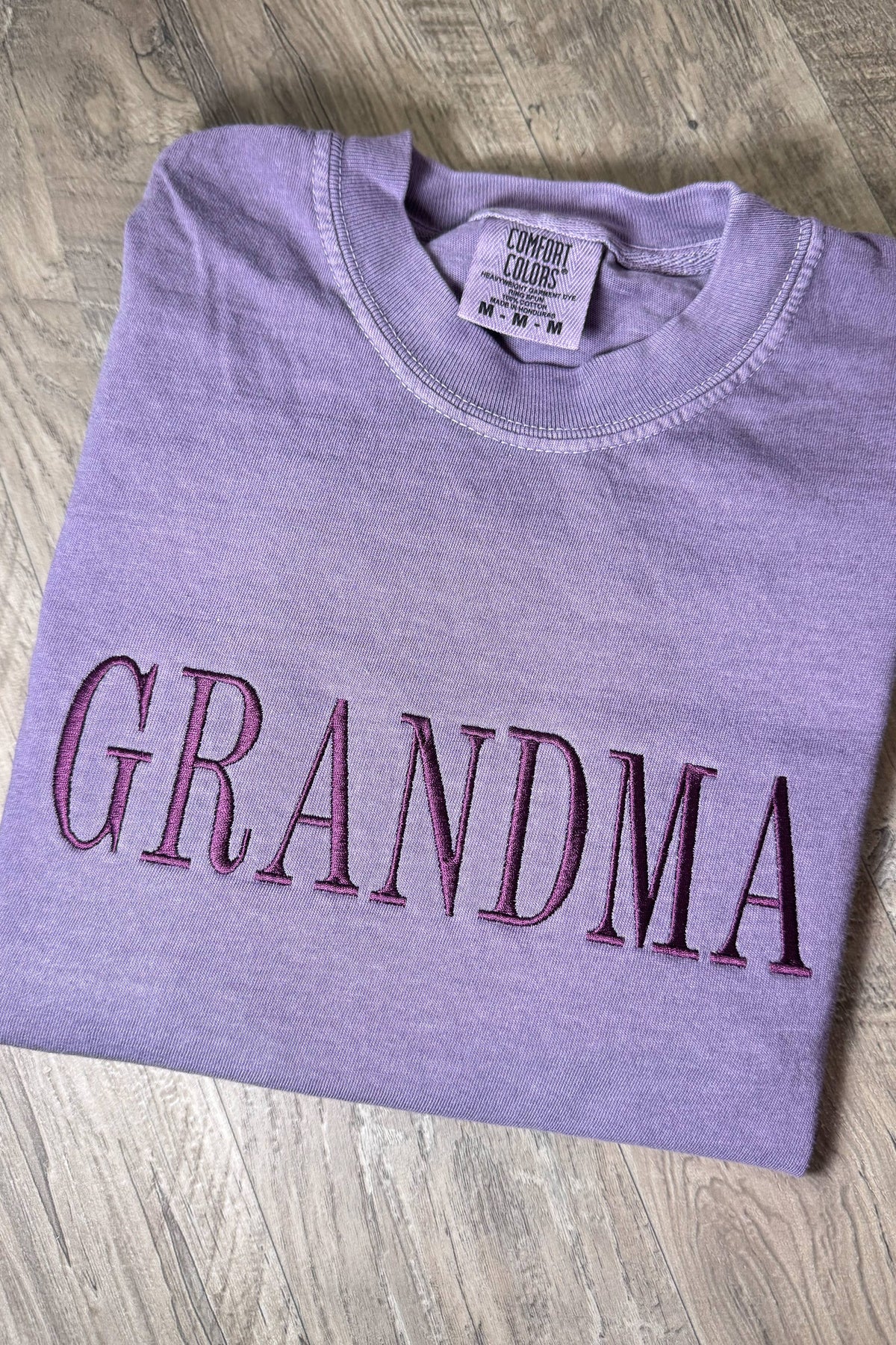 Grandma Embroidered Purple Shirt