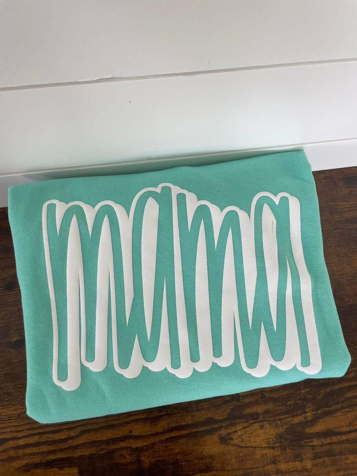 Mama Turquoise Puff Crewneck