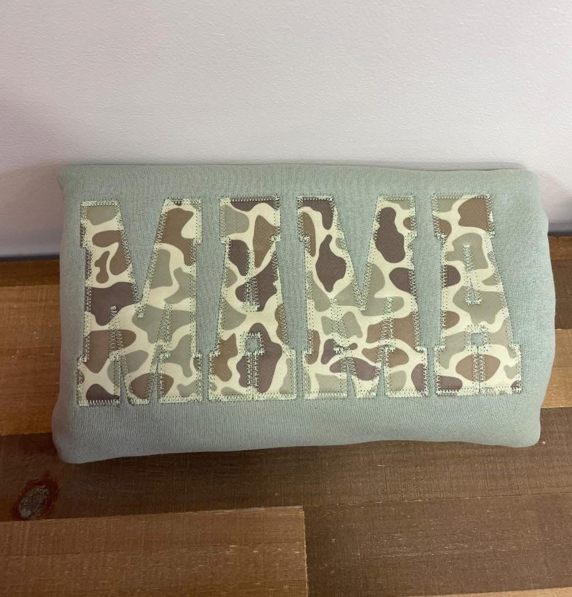 Mama Camo Embroidered Crewneck