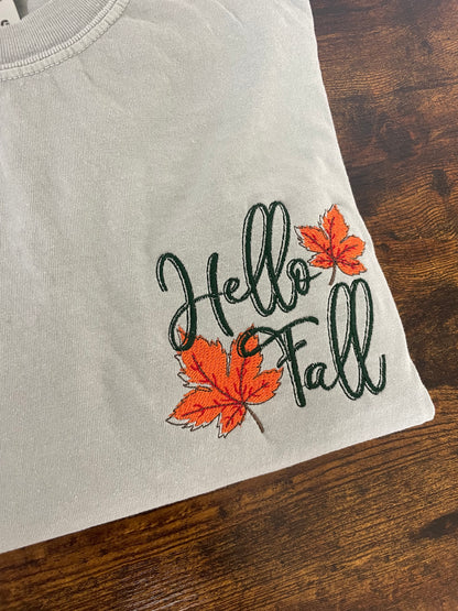 Hello Fall Embroidered Shirt