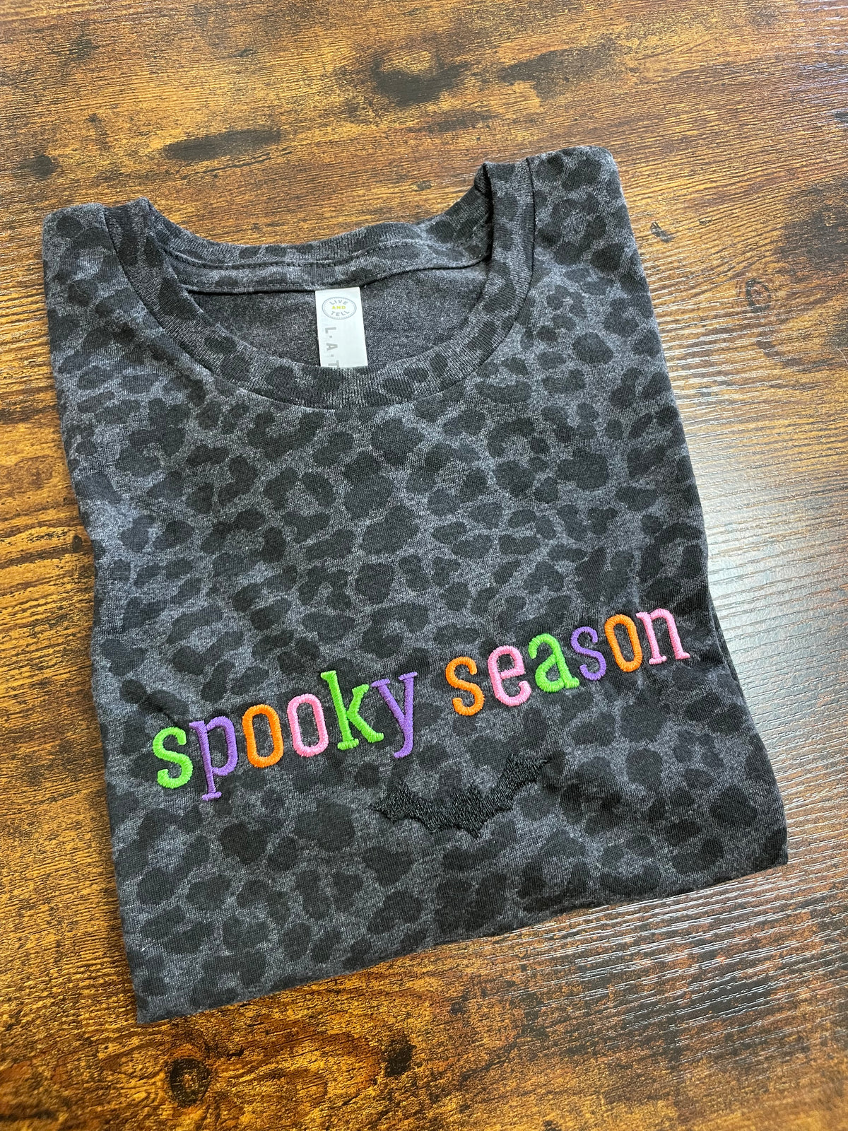 Spooky Season Leopard Shirt Embroidered