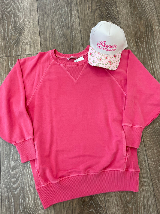 Bright Red pullover with pockets