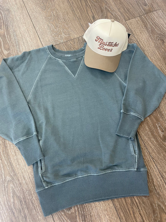 Concrete Grey Pullover with Pockets