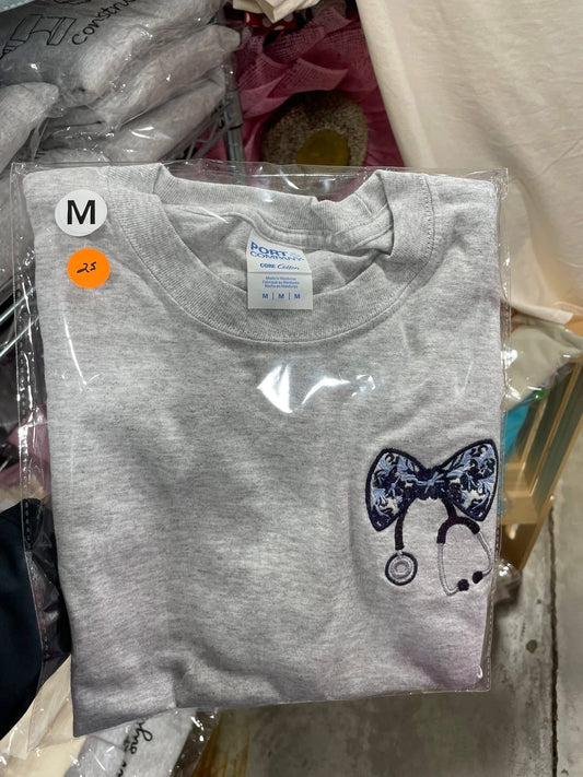 Stethoscope embroidered shirt