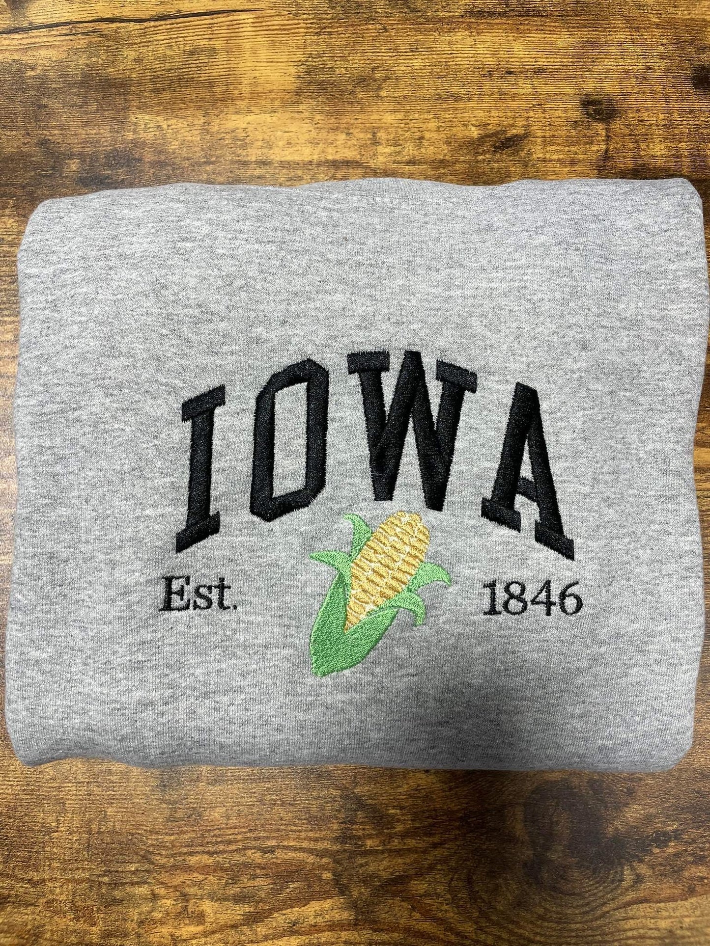 Iowa Corn Embroidered Crewneck