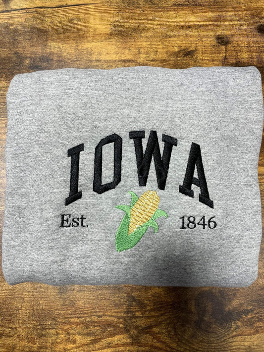Iowa Corn Embroidered Crewneck
