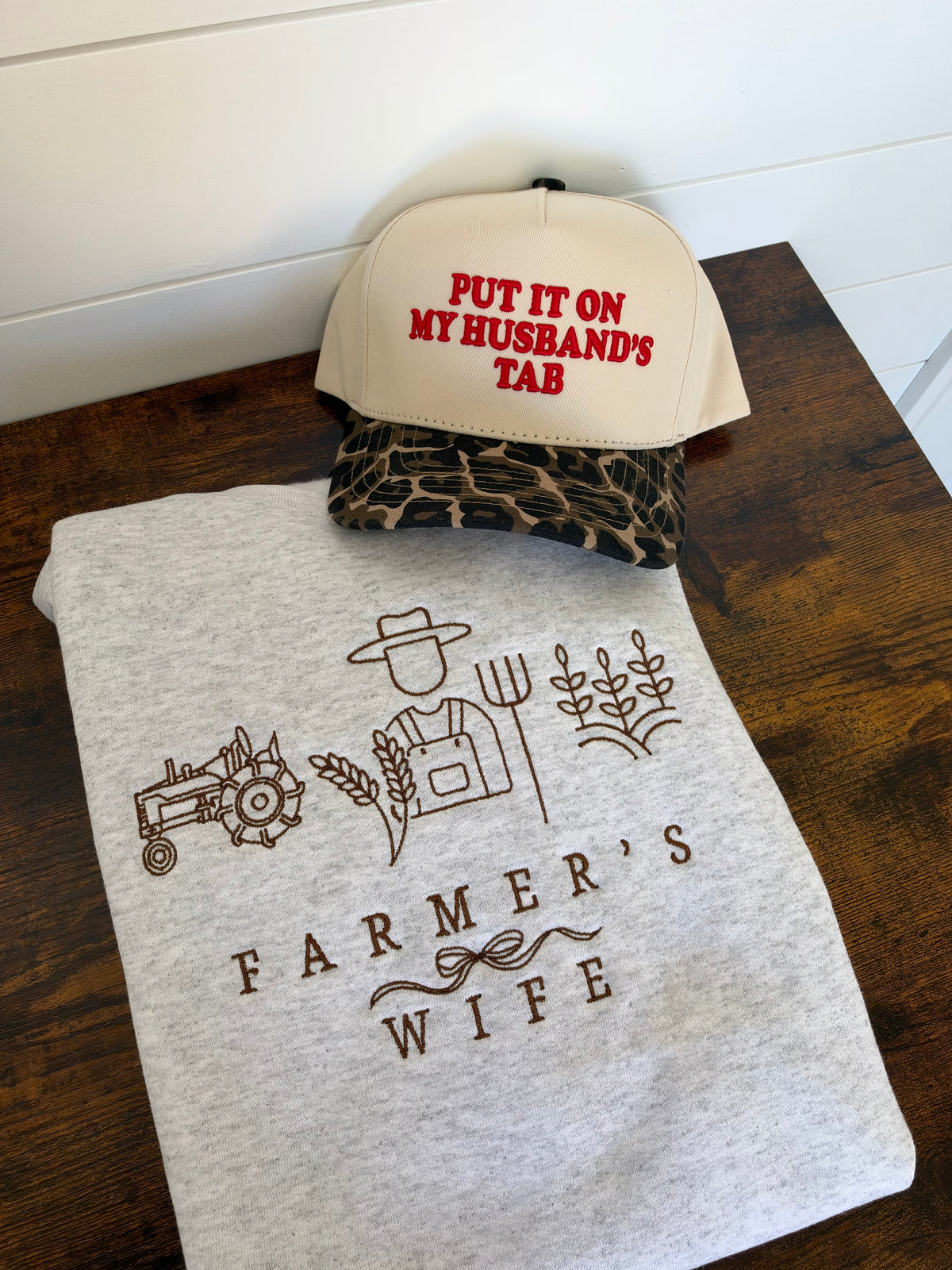 Farmer’s Wife Embroidered Crewneck