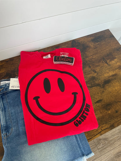 Clinton Happy Face Red Shirt