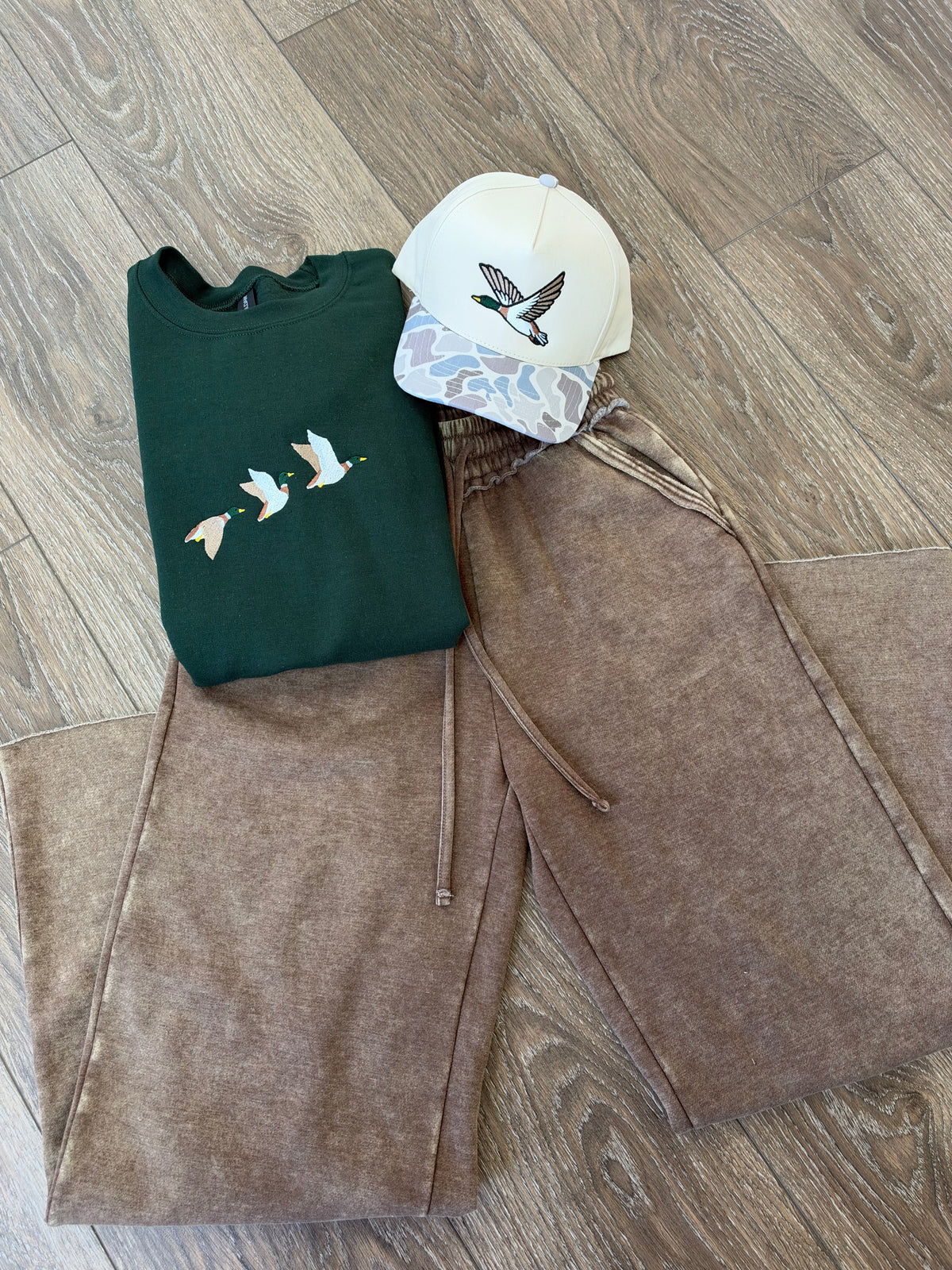 Three Mallard Duck Embroidered Crewneck