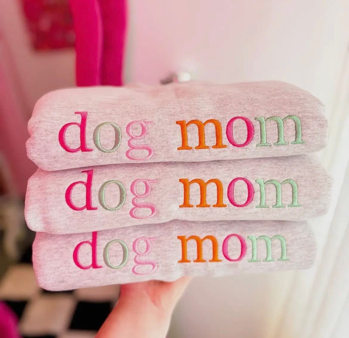 Dog Mom Embroidered Crewneck