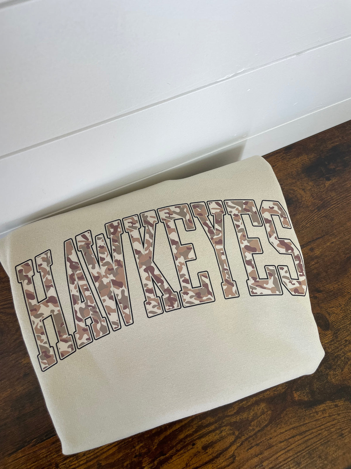 Hawkeyes Camo Sand Crewneck