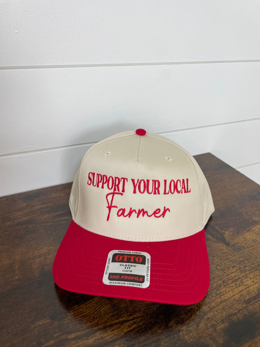 Support Your Local Farmer Embroidered Hat