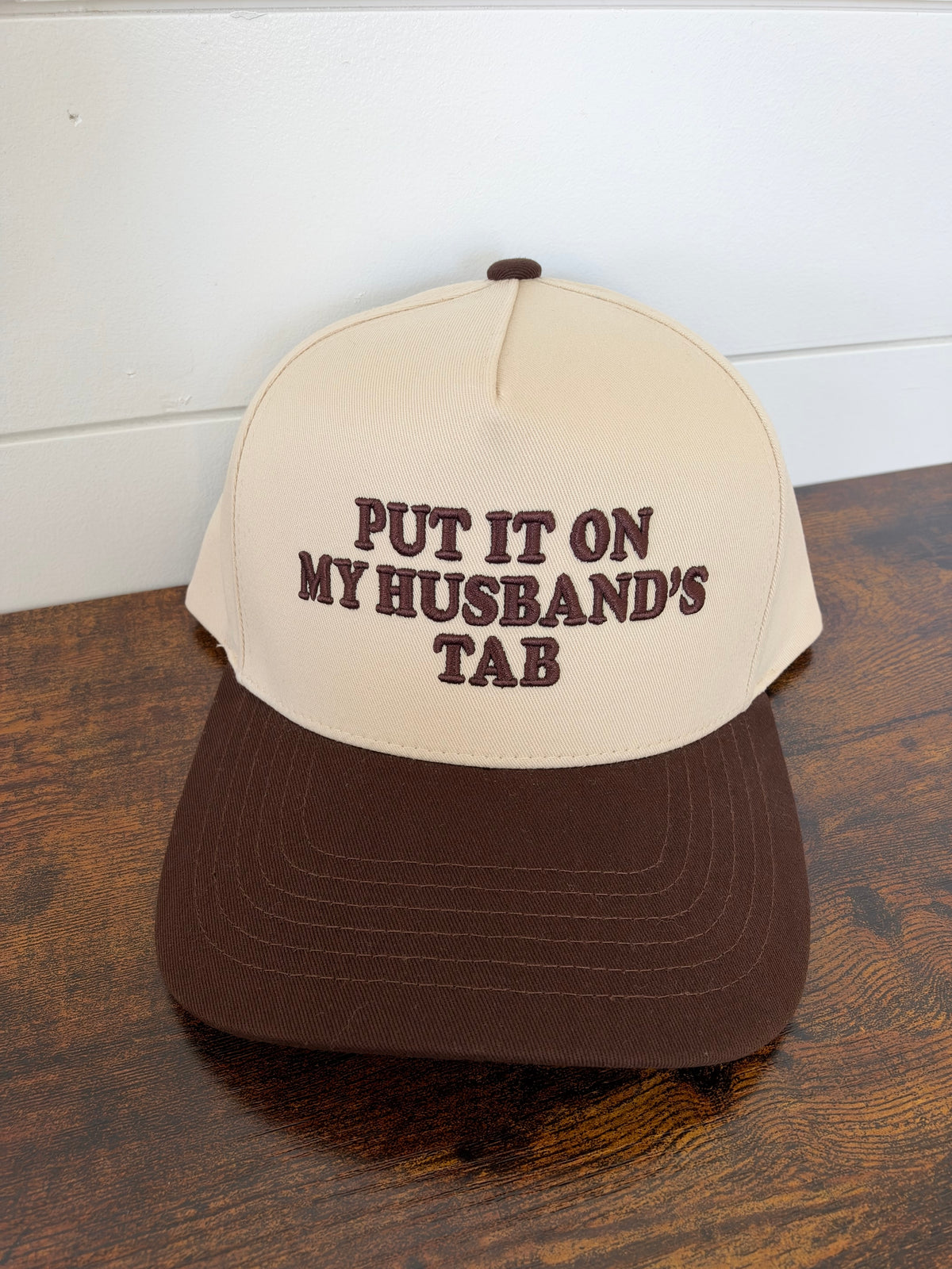 Put it on Husband’s tab brown hat