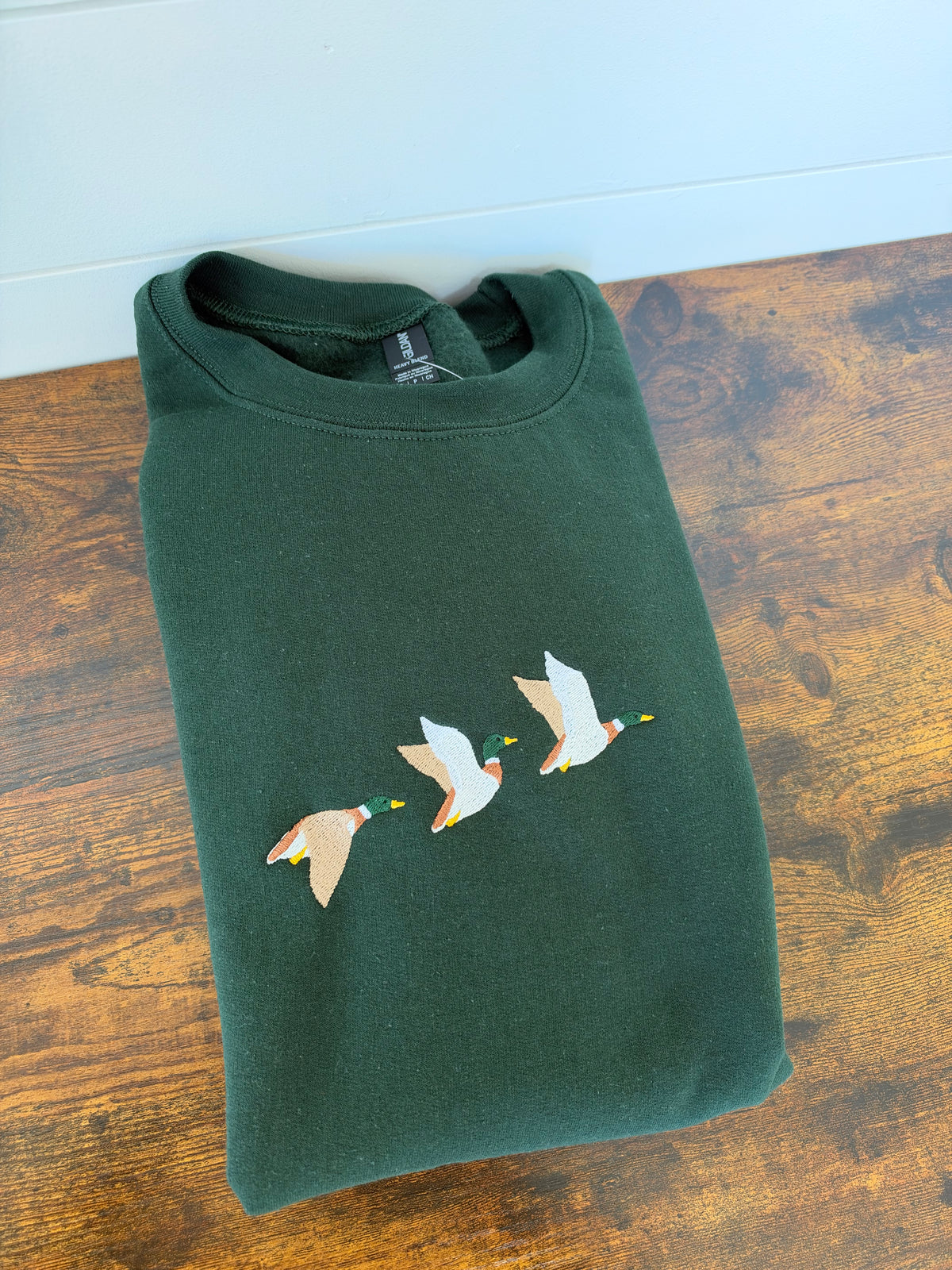 Three Mallard Duck Embroidered Crewneck